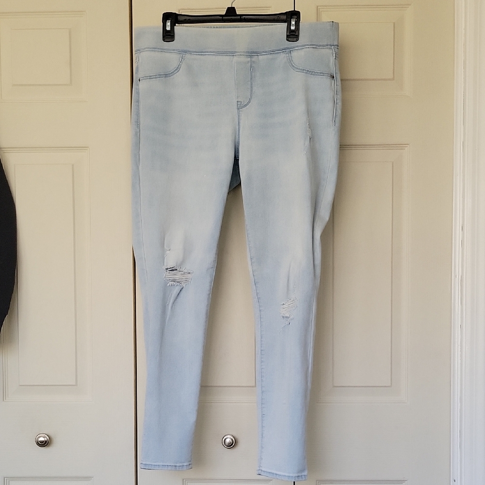 Old Navy Rockstar Distressed Denim Skinny Jeggings Mid Rise Womens Size 14